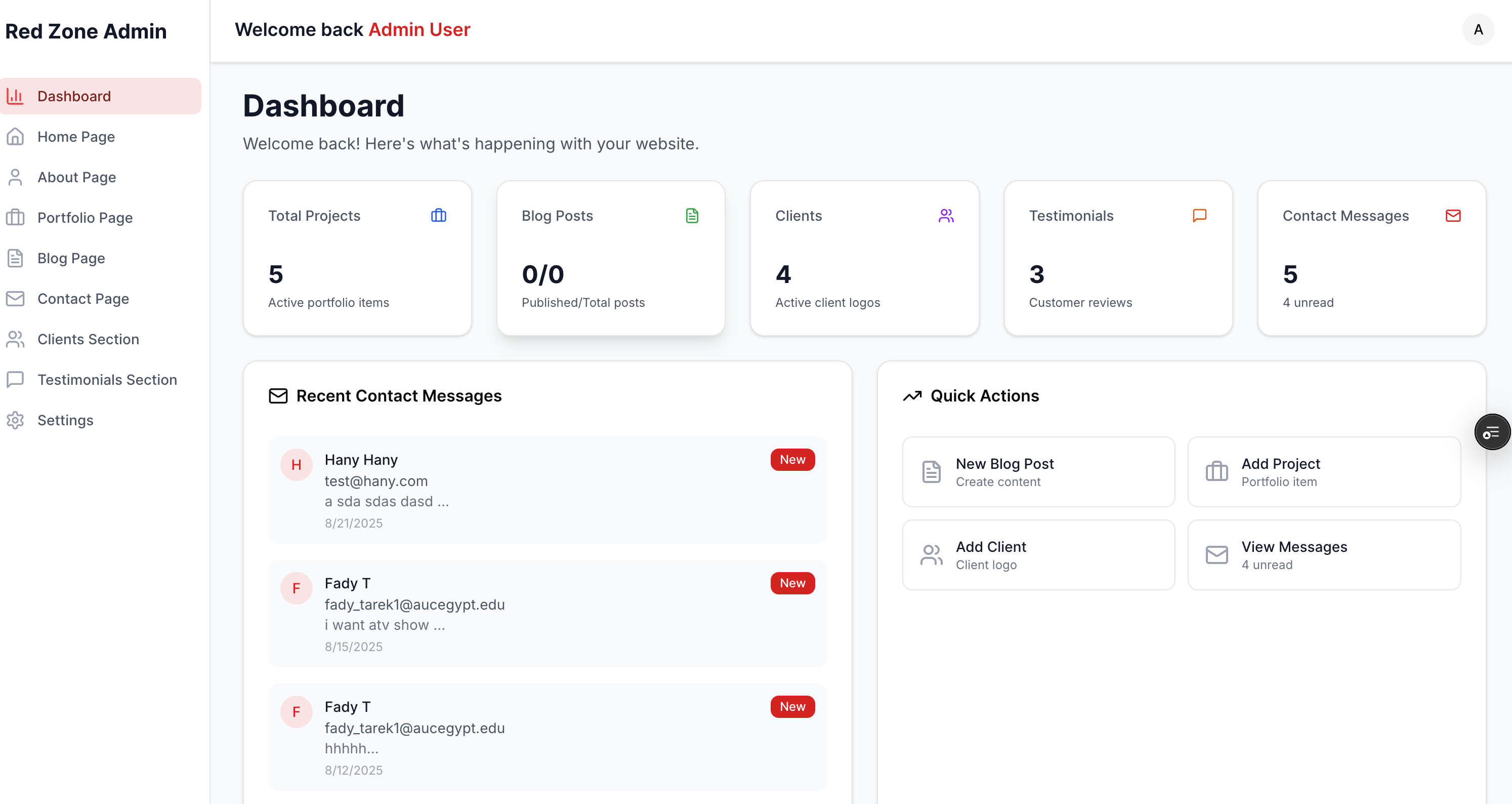 Admin Dashboard